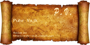 Puhr Vajk névjegykártya